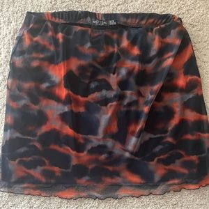 NWOT nasty gal mesh printed mini skirt